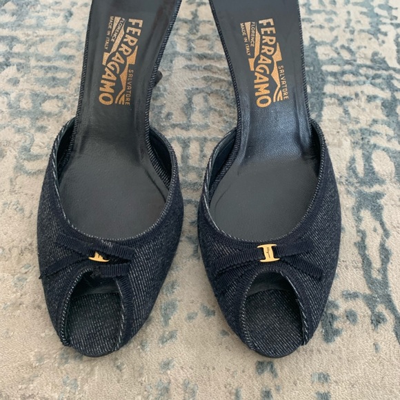 Salvatore Ferragamo Navy Heels - Picture 3 of 5